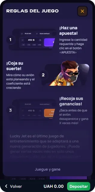 Reglas del juego Lucky Jet