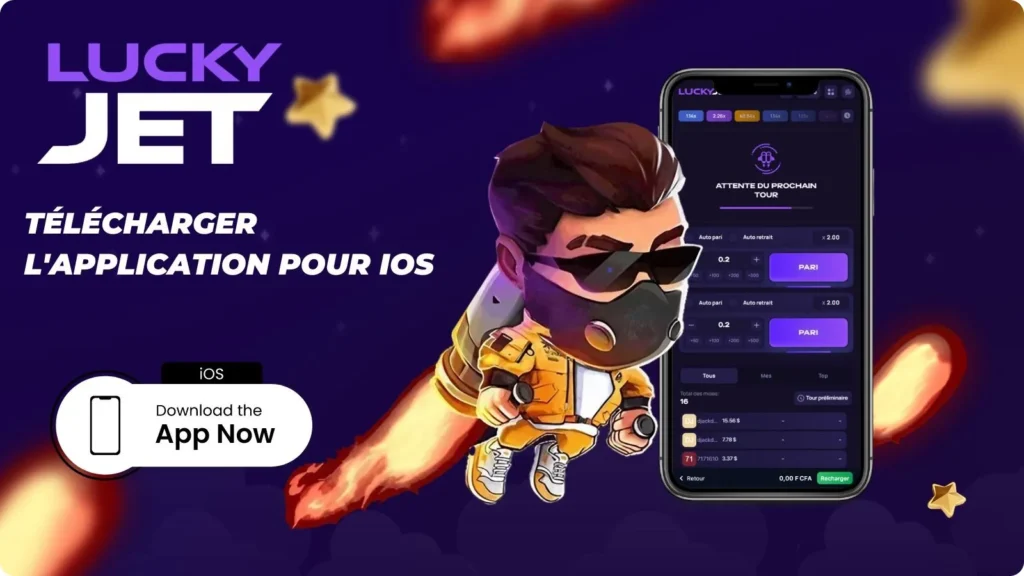 Interface de l'application iOS pour Lucky Jet