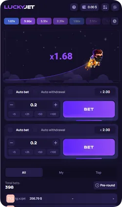 Lucky Jet Casino Interface